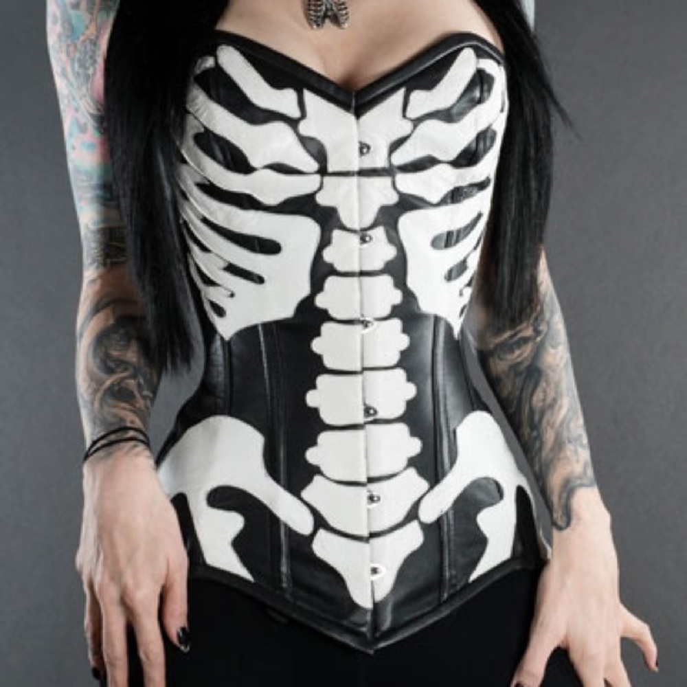 Dracula Clothing- leather skeleton corset